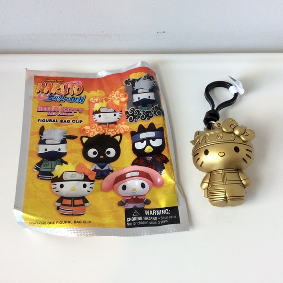 Naruto Figural Bag Clip EXCLUSIVE Gold Hello Kitty - Picture 3 of 3